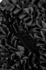 Petal Pleated Zipper Mini Shoulder Cream Black Spring & Fall - Image 4