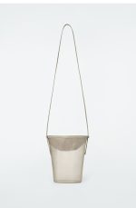 Mini Mesh Drawstring Bucket Bag Beige Spring & Fall Wear Mat