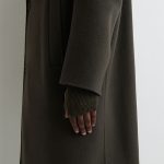 Ribbed Wool Blend Gloves Khaki Green