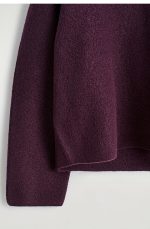 Wool Round-Neck Sweater Burgundy - Image 4