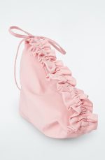 Zipper Triangle Ruffled Shoulder Bag Light Pink - Image 4