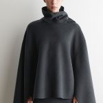 Unisex Loose-fitting Wool Blend Cape For Autumn