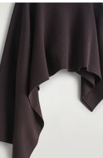 Asymmetric Double-sided Knitted Wool Blend Cape - Image 4
