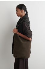 Leather Tote Bag Dark Brown - Image 3