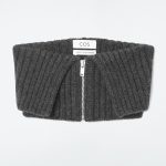 Neutral And Zipper Rib Fold Cashmere Fake Collar