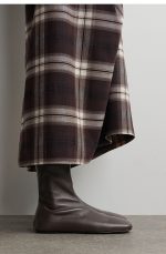 Square-toe Leather Sock Boots Dark Brown Arrival - Image 2