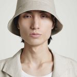 Linen Drawstring Fisherman Hat Beige