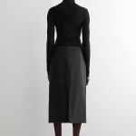 Wool Slim Skirt Gray