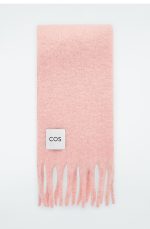 Mauhair-blend Textured Tassel Long Scarf Pink - Image 3