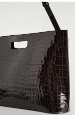 Leather Satchel Shoulder Bag Brown - Image 4