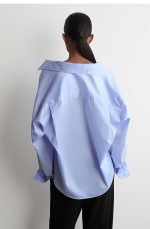 Cotton Collared Shirt Blue - Image 4