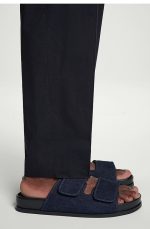 Double Cross Belt Denim Sandals Dark Blue - Image 2