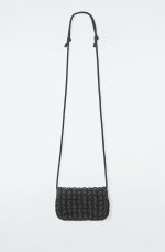 Quilted Texture Shoulder Postman Cloud Bag Black - Image 2