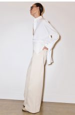 Leather Suede Ballet Flats Beige