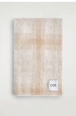 Alpaca Blend Plaid Scarf Beige - Image 3