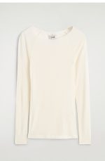 Silk Long-Sleeve Top Cream - Image 3