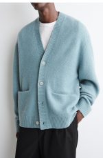 V-Neck Cardigan Blue - Image 2