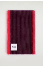 Coarse Needle Wool Blend Scarf Burgundy/red - Image 3