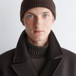 Neutral And With Cashmere Knitted Folding Cap Dark Brown