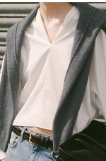 Buckle Crocodile-like Texture Leather Belt Dark Brown