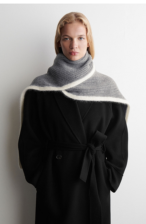 O1CN01WPyMGb1u7vvT8lrGY-4101595991 Coarse Needle Wool Blend Scarf Grey/cream White - Image 1