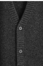 Cashmere V-Neck Cardigan Gray - Image 4