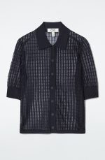 Knitted Long-Sleeve Shirt Blue - Image 3