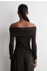 Wool Slim Top Brown - Image 2