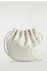 Leather Messenger Bag White