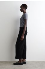 Corduroy Straight Pants Black