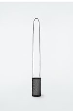 Mesh Crossbody Bucket Bag Black - Image 4