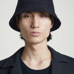 Linen Drawstring Fisherman Hat Navy Blue