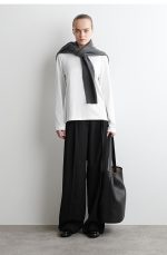 Knitted Long-Sleeve T-Shirt White