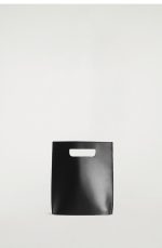 Leather Mini Satchel Shoulder Bag Black