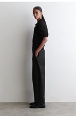 Cotton Straight Pants Black - Image 2