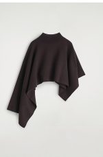 Asymmetric Double-sided Knitted Wool Blend Cape - Image 3