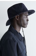 Wide Brim Design Cotton Sun Hat Navy Blue - Image 2