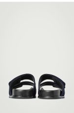 Double Cross Belt Denim Sandals Dark Blue - Image 4