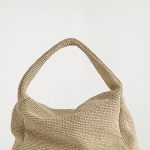 Straw Texture Tote Bag Beige