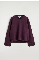 Wool Round-Neck Sweater Burgundy - Image 3