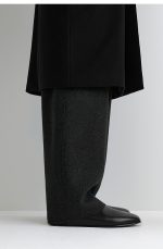 Elastic Side Panel Leather Ankle Boots Black Arrival - Image 2