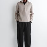 Casual Wool Blend Knitwear Beige Autum