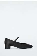 Satin Heeled Mary Jane Shoes Black - Image 3