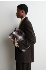 Folding Clutch Burgundy/plaid - Image 3