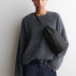 Nylon Drawstring Messenger Bag Black