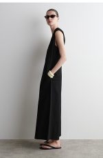 Knitted Sleeveless Jumpsuit Black