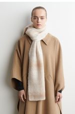 Alpaca Blend Plaid Scarf Beige