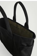 Canvas Large Capacity Tote Bag Black - Image 4