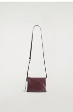 Leather Crossbody Bag Wine Red