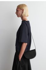 Elegant Commuter Spaghetti Strap Black Leather Saddle Bag Me - Image 3
